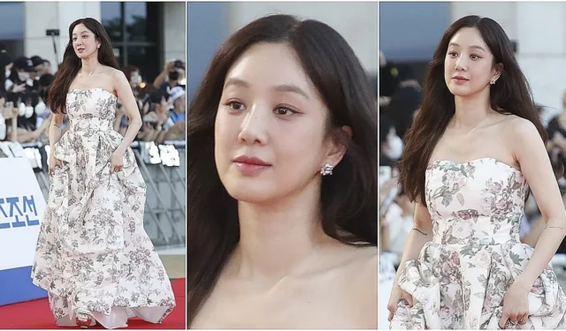 Jung Ryeo Won éblouit en robe à fleurs sur le tapis rouge des Blue Dragon Series Awards