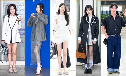 La mala moda de aeropuerto de las estrellas coreanas: de Son Ye Jin a aespa Karina