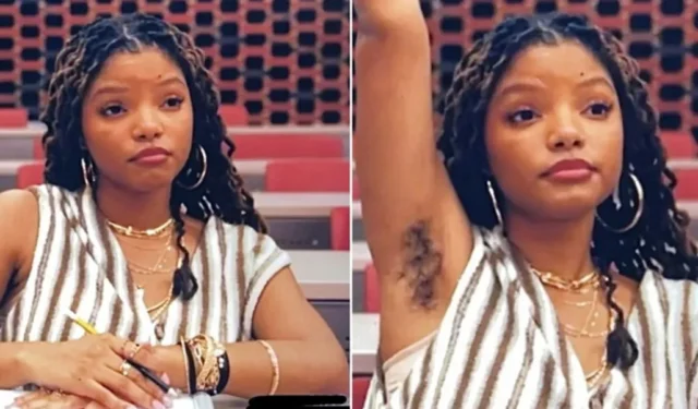 „Mała syrenka” Halle Bailey odsłania włosy pod pachami w nowym filmie