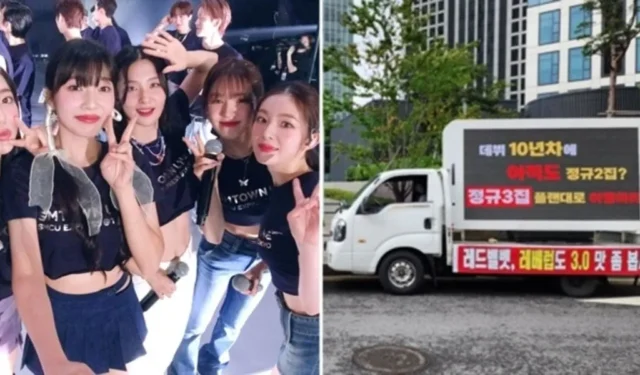 Los fans de Red Velvet realizan una protesta en un camión exigiendo un tercer álbum completo después de 9 años de debut 