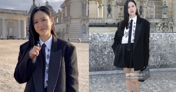 O estilo forte de Son Ye Jin no desfile de Valentino impressiona profundamente 