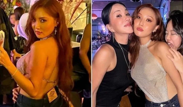 MAMAMOO Hwasa oszałamia w siateczkowym topie na przyjęciu urodzinowym Uhm Jung Hwa