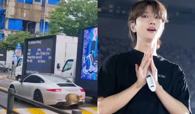 Fã traz carro Porsche para HYBE em meio a rumores de namoro de SEVENTEEN Joshua