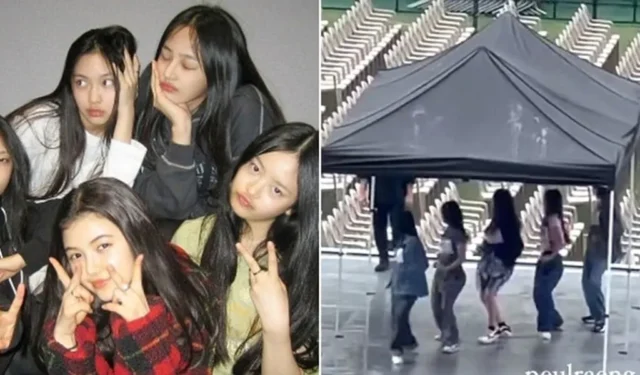 NewJeans répète sous une tente sous une pluie battante pour le concert K-pop du Jamboree 