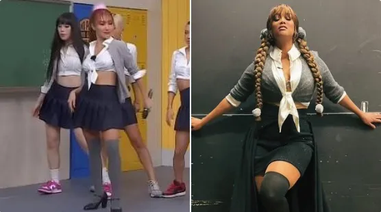 A roupa de Hwasa em ‘Knowing Bros’ faz comparação com o visual icônico de Britney Spears