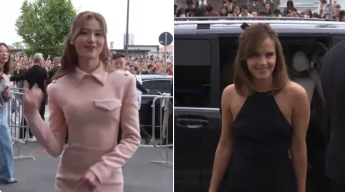 Sana de TWICE affiche sa beauté aux côtés d’Emma Watson au défilé Prada