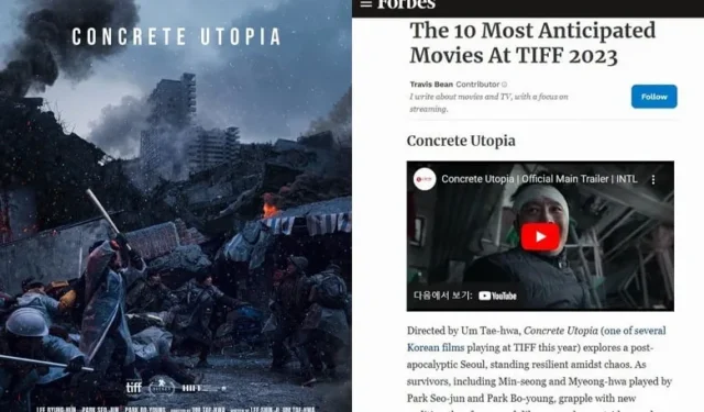 Forbes selecciona “Concrete Utopia” entre las 10 películas más esperadas del Festival Internacional de Cine de Toronto 2023