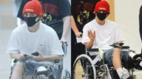 Apesar da lesão, o líder do SEVENTEEN é visto em uma cadeira de rodas a caminho do Japão para o concerto do grupo