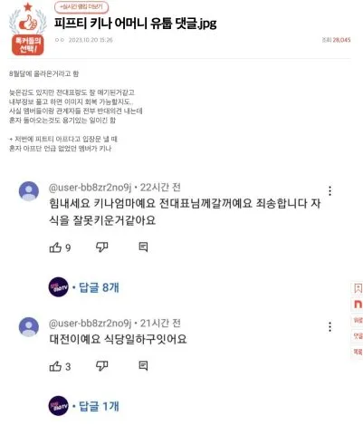 Nate Pann 分享了 Keena 母親在 YouTube 上留下的評論