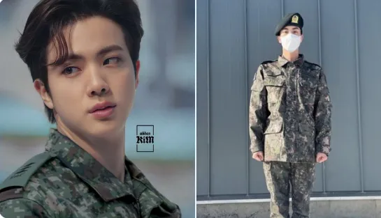 Jin de BTS admirado en el ejército: lleva 3 juegos de equipo de soldado él solo