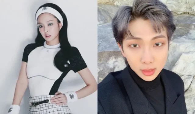 Jennie do BLACKPINK e RM do BTS reunidos em um quadro