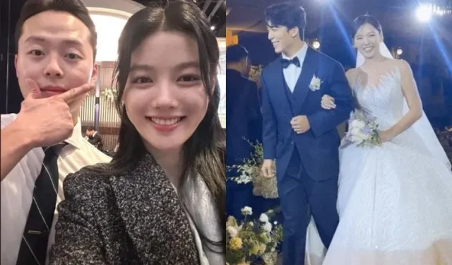 Kim Yoo Jung irradia beleza incomparável no casamento da irmã