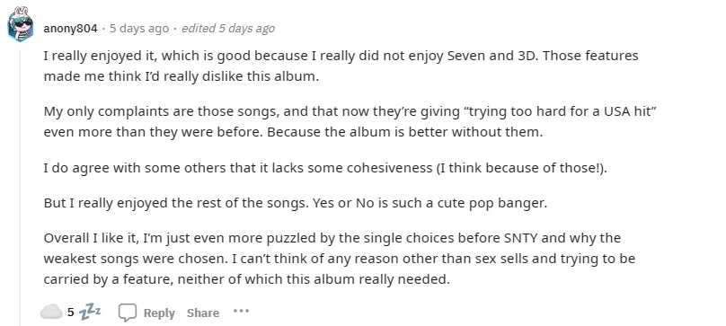 「懶惰的歌詞」？ BTS Jungkook 的個人專輯《GOLDEN》被認為聽起來“典型”且“缺乏凝聚力”，令人失望