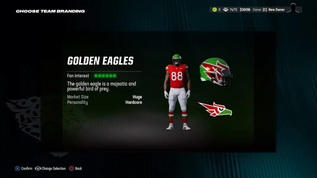 Opcja nazwy zespołu relokacyjnego w Madden 24