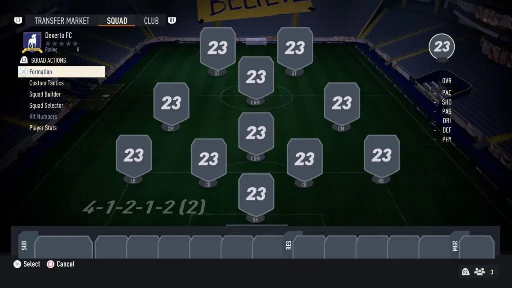 Formación 4-1-2-1-2 en FIFA 23