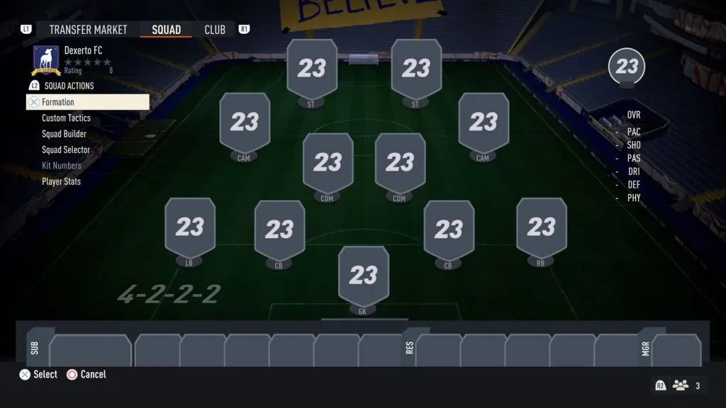 Formação 4-2-2-2 no FIFA 23