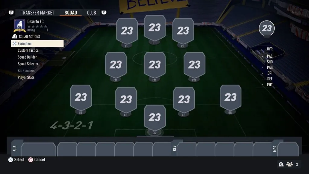 Formação 4-3-2-1 no FIFA 23