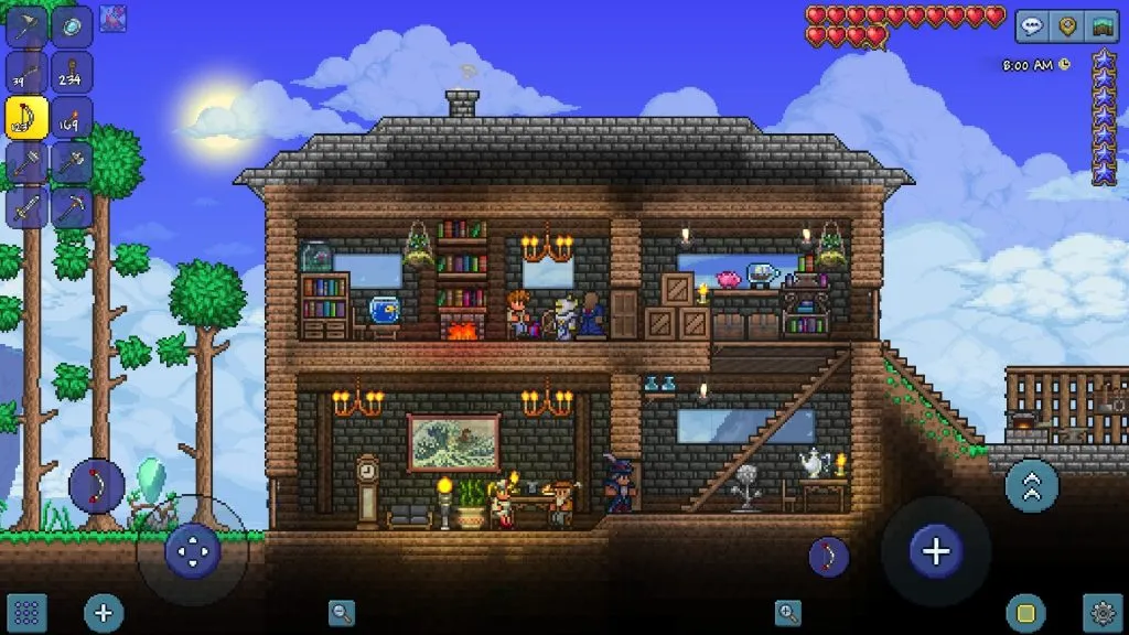 Una imagen de un edificio de viviendas en Terraria.