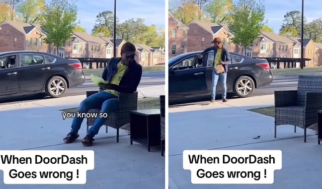 El conductor de DoorDash genera debate después de comerse la comida de un cliente en la entrada de su casa