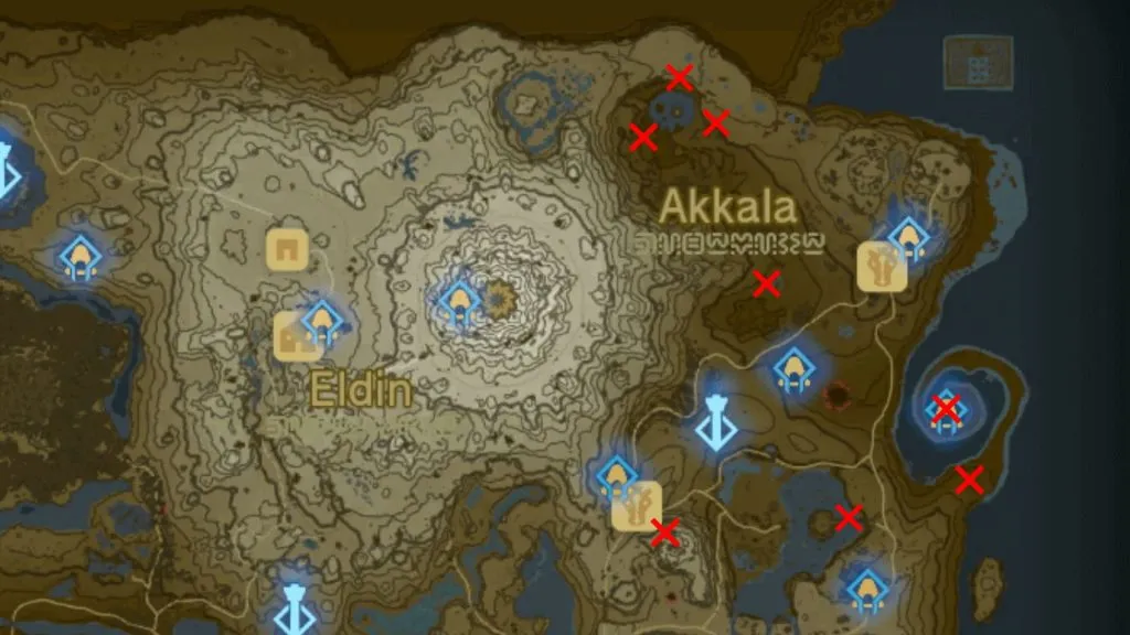 Emplacement d'Akkala Korok Seeds