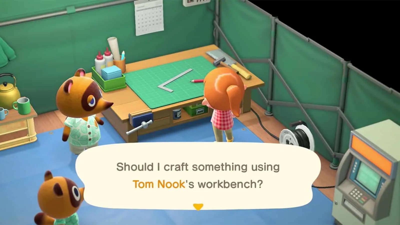 Banco de trabajo de artesanía de Animal Crossing New Horizons que se puede desbloquear después de obtener Iron Nuggets.