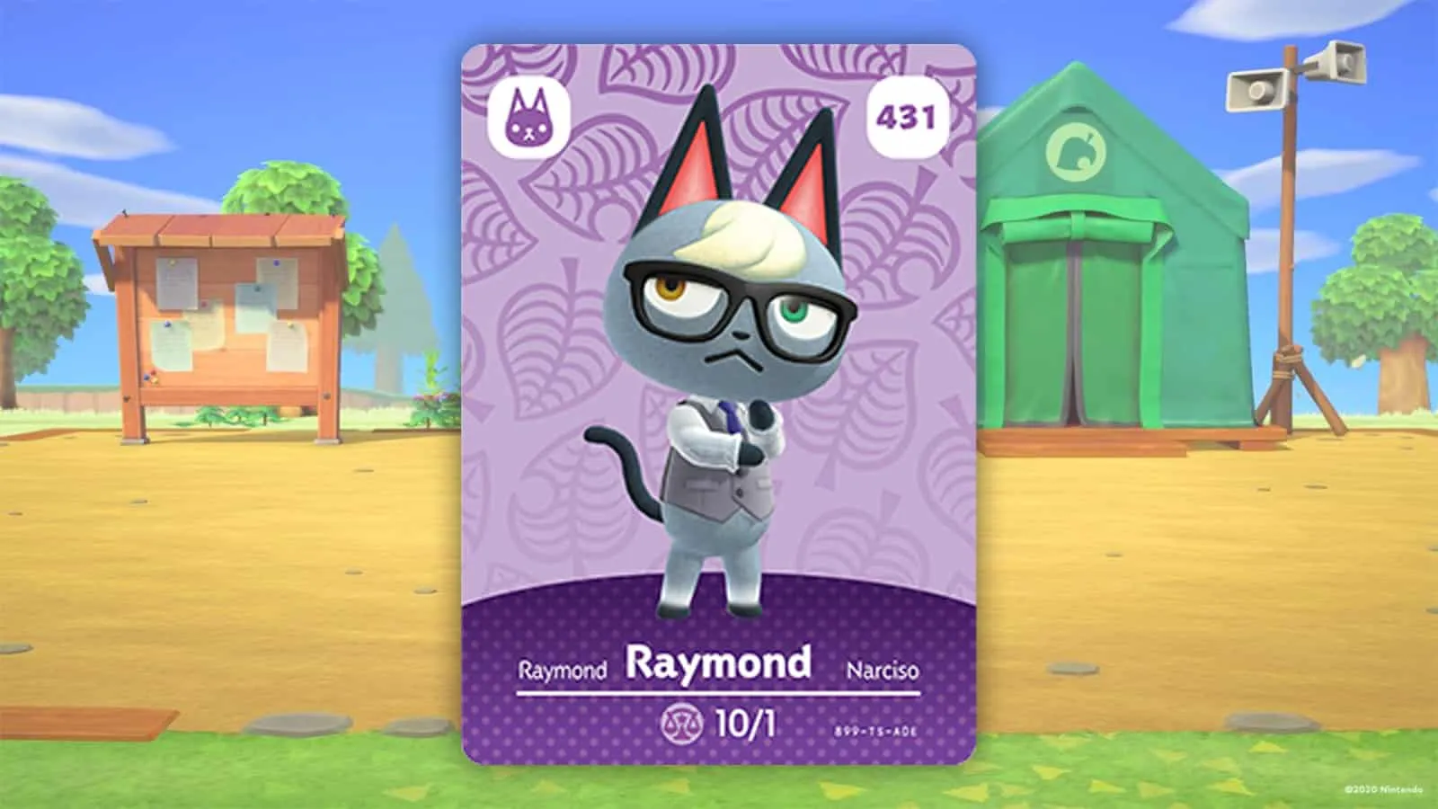 Cartão amiibo Raymong em Animal Crossing New Horizons