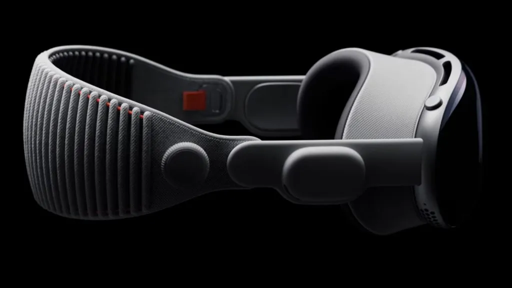 Seitenansicht des Apple Vision Pro-Headsets