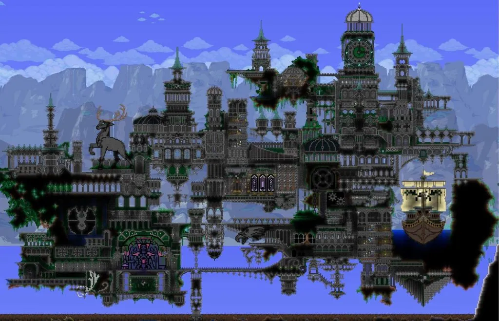 Une image d'un château à Terraria