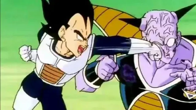 Dragon Ball Z Vegeta lutando contra a força Ginyu