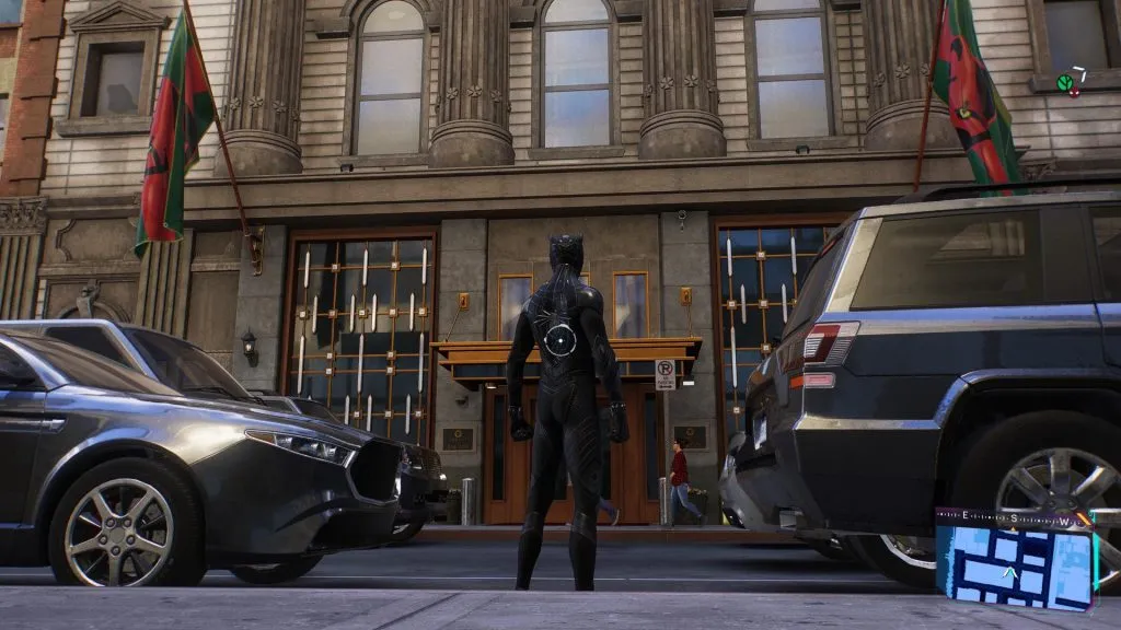 spider-man 2 edificio de la embajada de wakanda