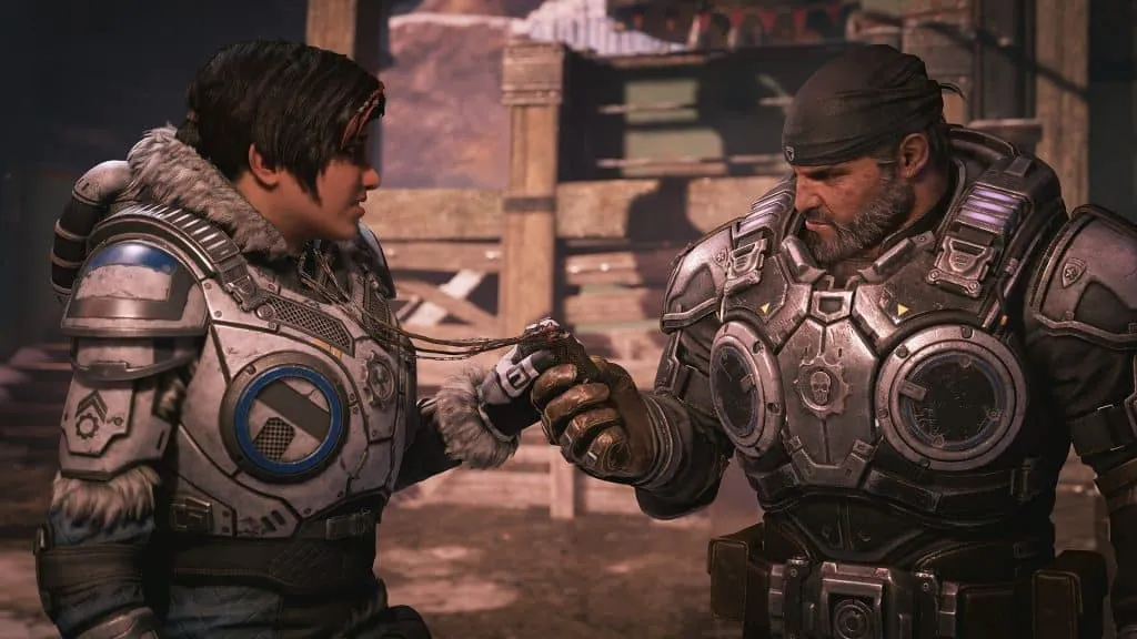 Gears 5-Screenshot mit Kait und Marcus