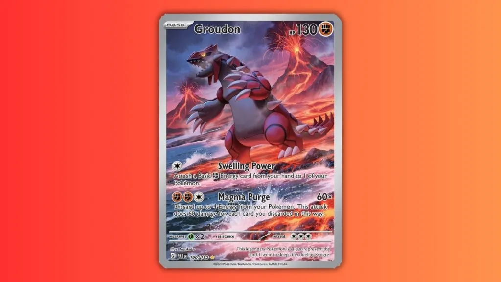 Carta Groudon ex Pokemon TCG di Paradox Rift