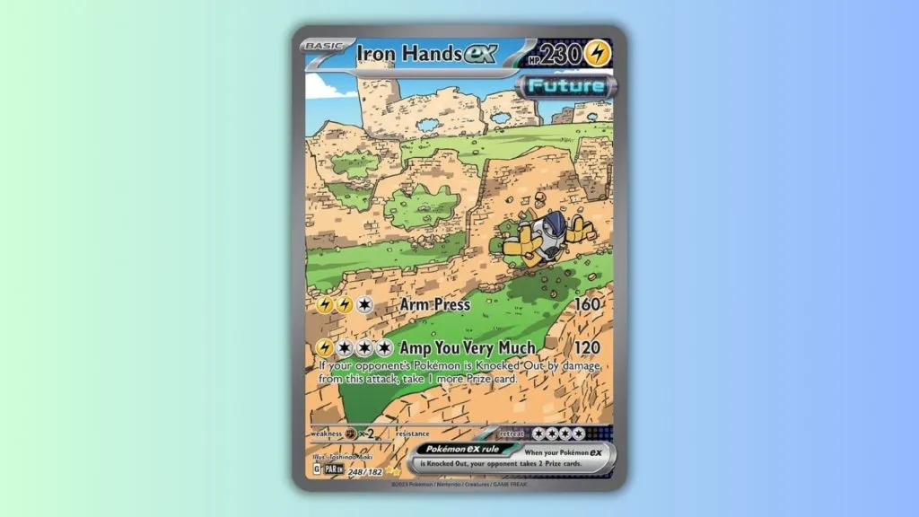 Iron Hands ex carte Pokémon TCG de Paradox Rift