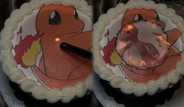 Un gâteau d’anniversaire à couper le souffle brûle des couches pour montrer l’évolution de Charizard