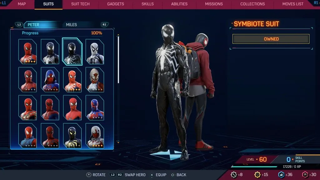 Marvel's Spider-Man 2 のシンビオート スーツ