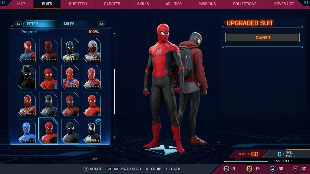 Marvel's Spider-Man 2 のアップグレードされたスーツ