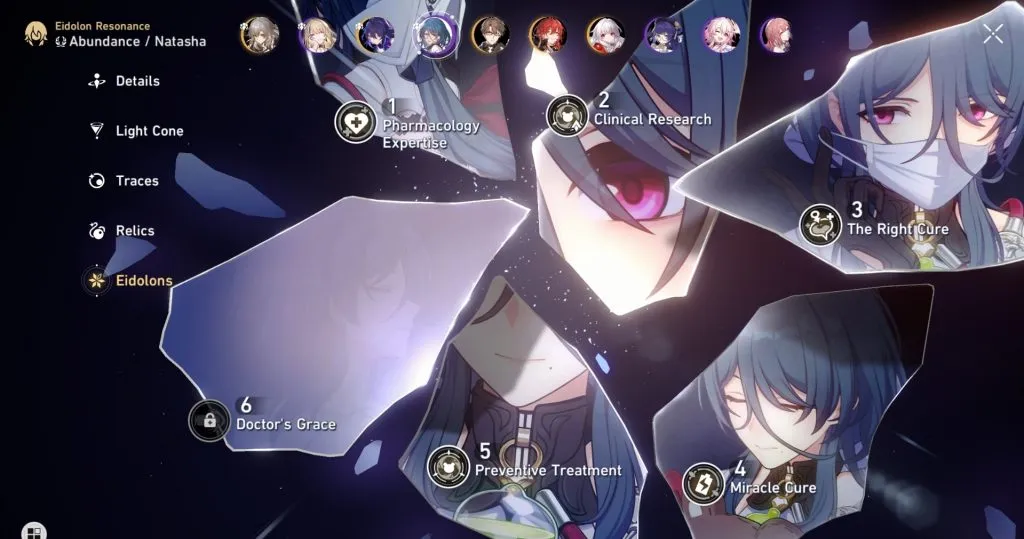 Ein Screenshot von Nataschas Eidolons in Honkai Star Rail