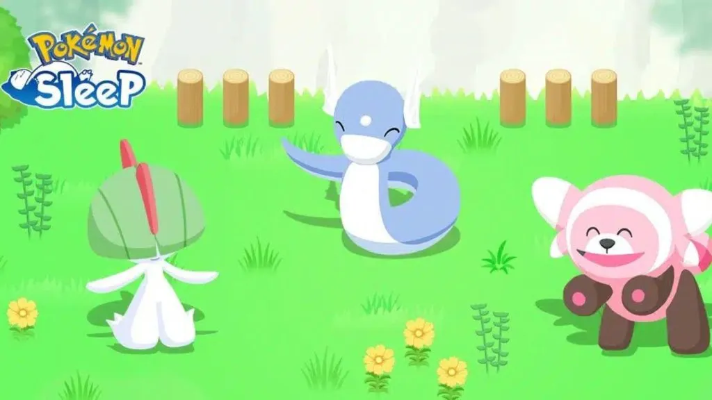 Ralts, Dratini 및 Stufful이 포함된 포켓몬 수면 배너