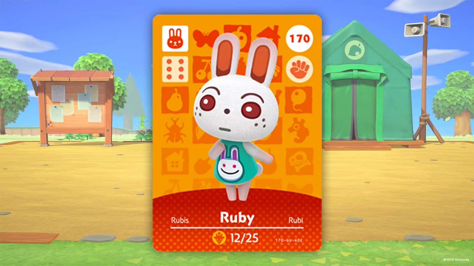 Karta Ruby Amiibo w grze Animal Crossing New Horizons