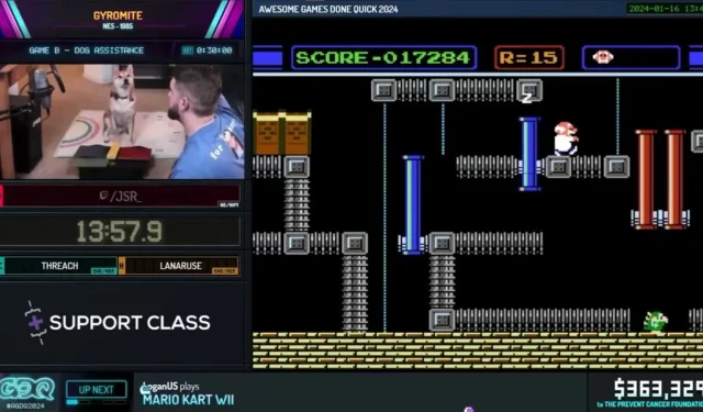 Dog completa el speedrun de Gyromite en streaming para GDQ