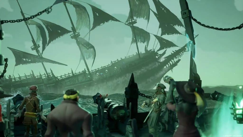최고의 Xbox 게임 패스 게임 중 하나인 유령선을 보여주는 Sea of ​​Thieves 이미지