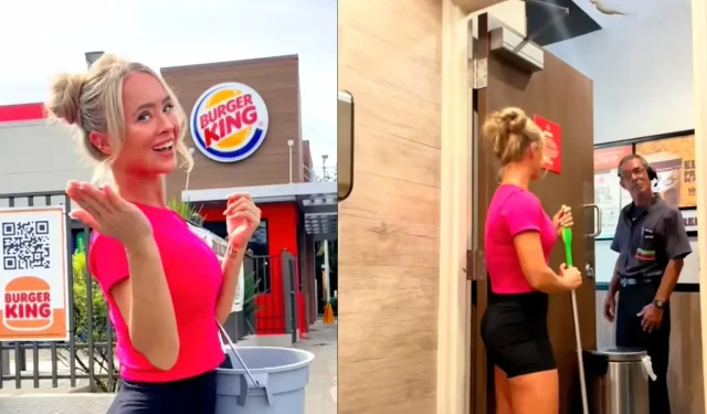 Funcionários do Burger King ameaçam chamar a polícia enquanto mulher limpa banheiro de graça