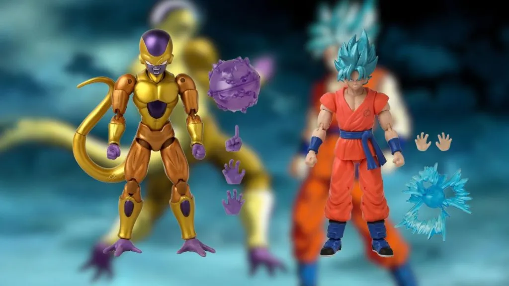 Figura de ação Dragon Ball Super Saiyan Blue Goku Vs Golden Frieza