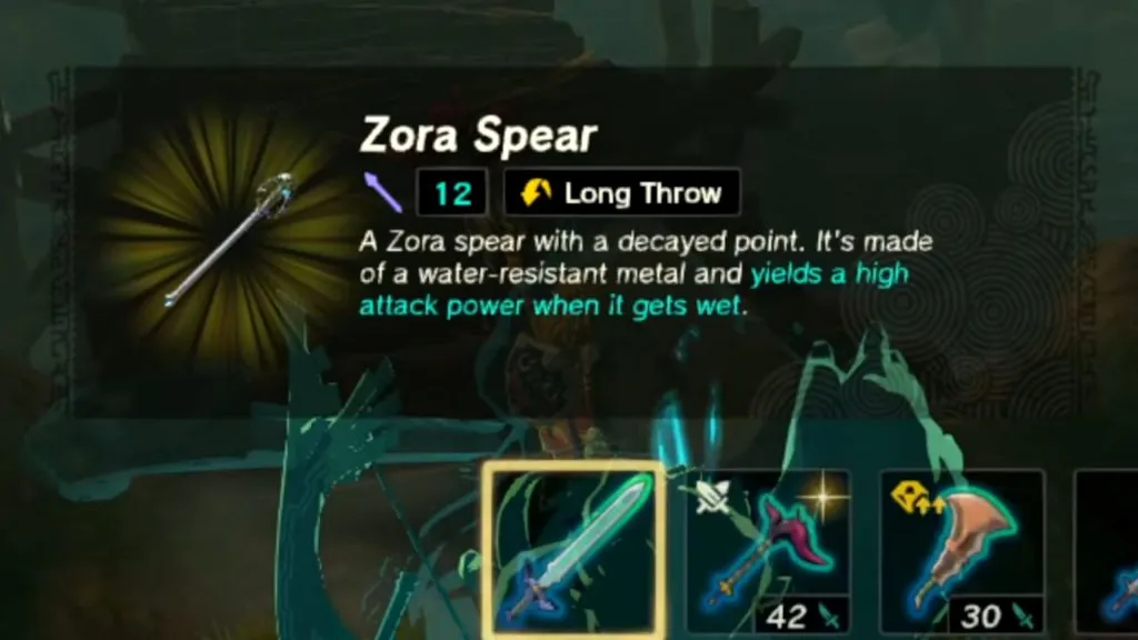 Zora Spear en un cofre del tesoro