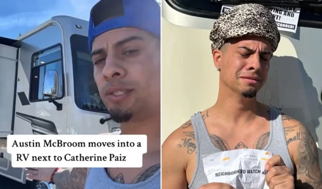 Austin McBroom in allerta di sorveglianza del quartiere dopo aver parcheggiato il camper dietro la casa dell’ex moglie