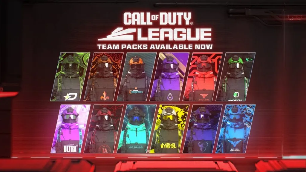 Une image des packs de ligue par équipe Call of Duty en 2024.