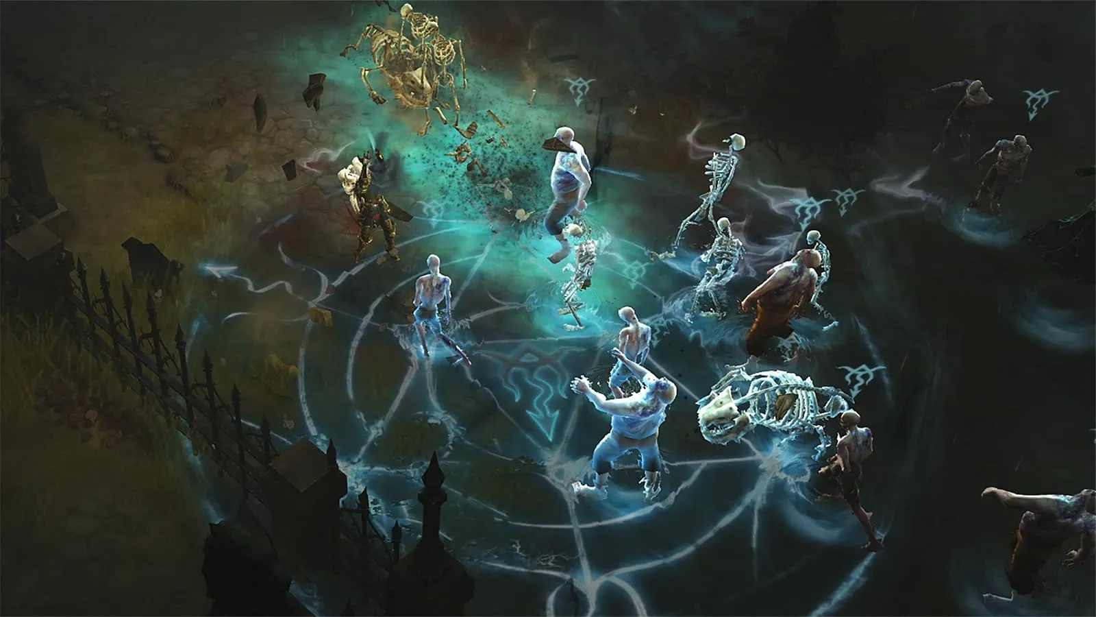 Ein Screenshot, der das Gameplay von Necromancer aus Diablo 3 mit Decrepify zeigt