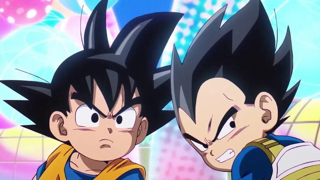 Kid Goku e Vegeta em Dragon Ball Daima