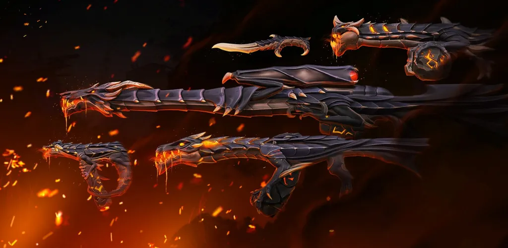 Collezione di skin Elderflame in Valorant.