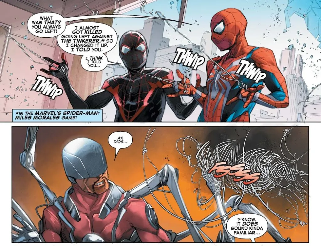 Ambos Spider-Men luchan contra Tarántula